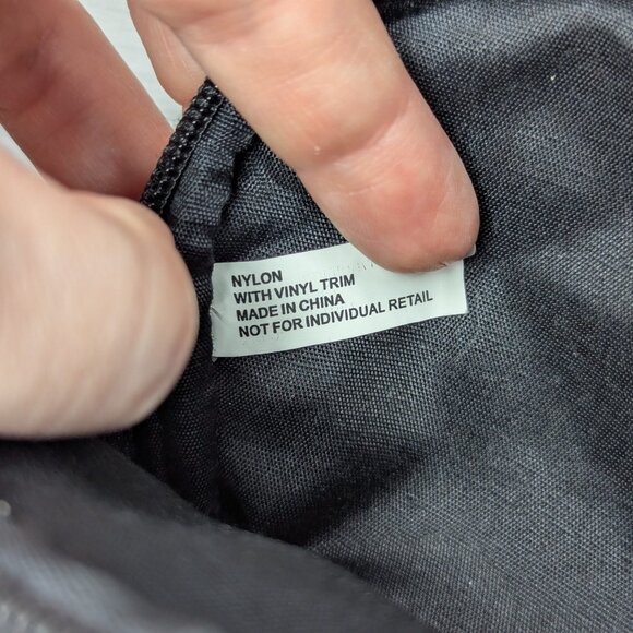 Quilted Miniature Black & White Barrel Bag w/Matching "K" Initial Zip Pouch - Picture 9 of 16